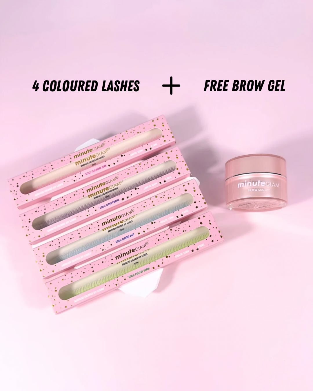 4 Coloured Lashes & Free Brow Gel